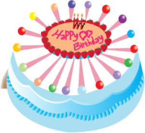 a colorful birthday cake
